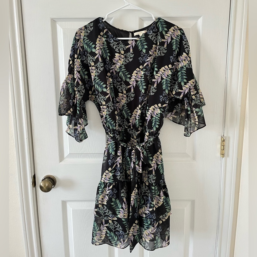 Le Lis Black Floral Flowy Dress